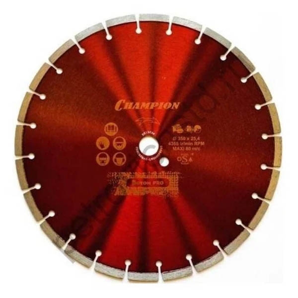 Диск алмазный бетон CHAMPION L 350/25,4/10 Concremax (старый бетон, ж/б с наполн.сред.тв.)