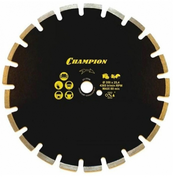 Диск алмазный асфальт CHAMPION L 350/25.4/10 Asphafight (асф. по бетону, свежий бетон, мягкие блоки)